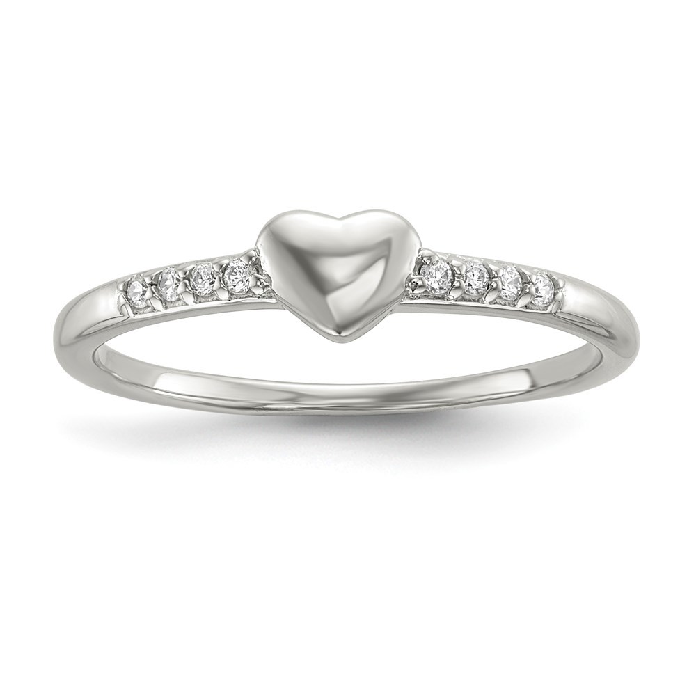 925 Sterling Silver CZ (Cubic Zirconia) Heart Ring